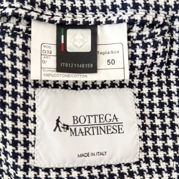 Bottega Martinese Double Breasted Houndstooth Blazer - Picture 14 of 16